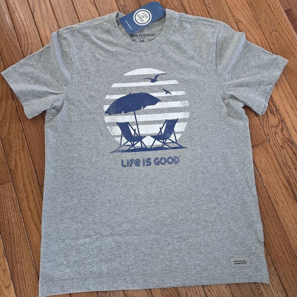 Life is Good Gray T-Shirt for Men